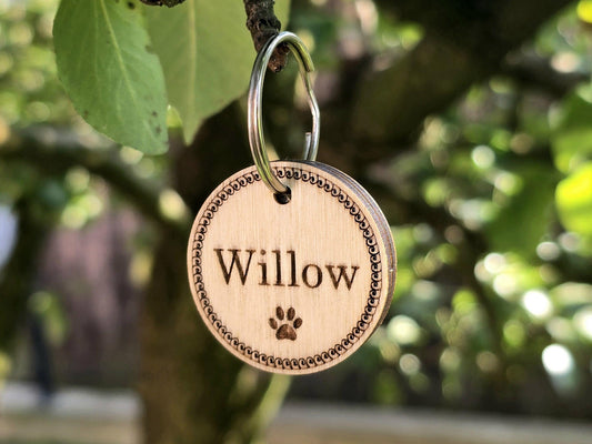 Handmade Wooden Dog Tag