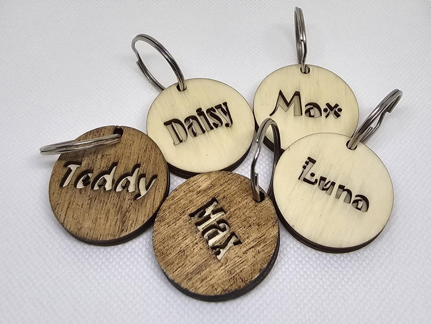 Personalized Circle Wooden Dog Tag