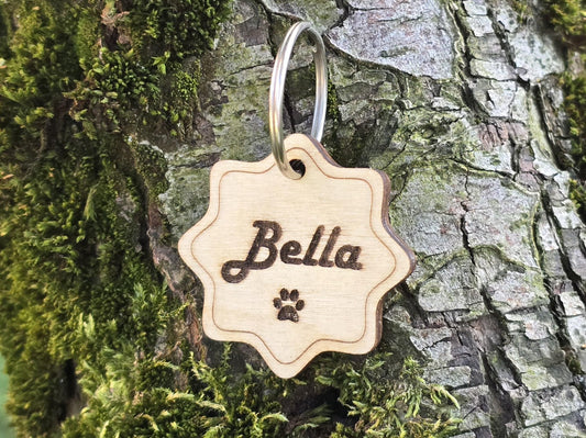 Personalized Wooden Star Shaped Dog Tag