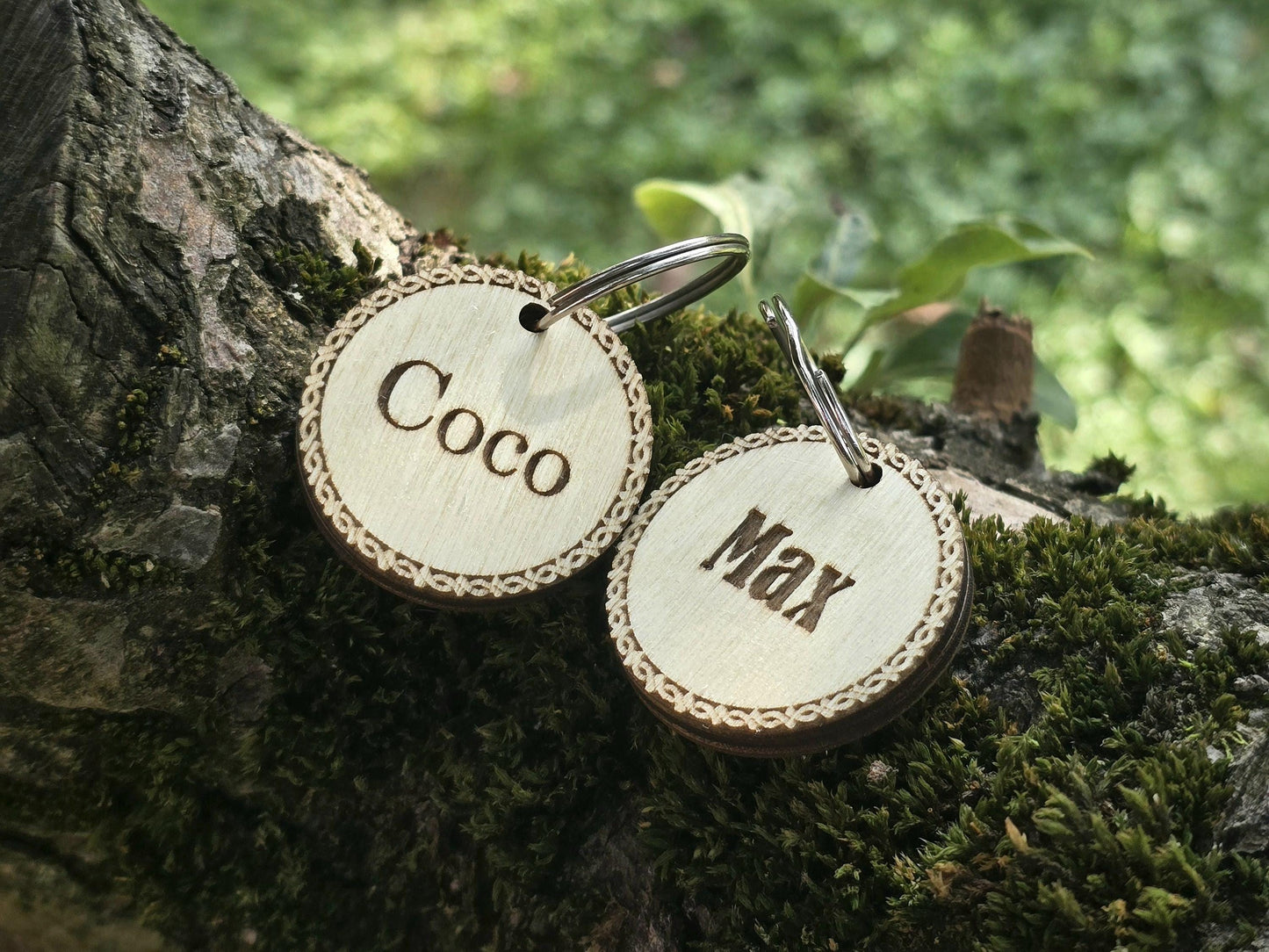 Wooden Celtic Dog ID Tag