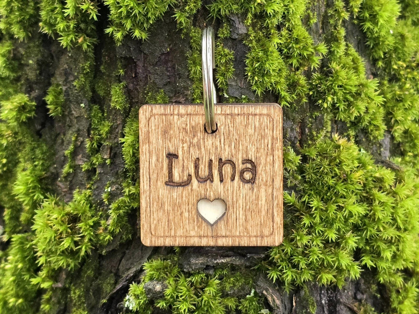 Wooden Square Dog Tag