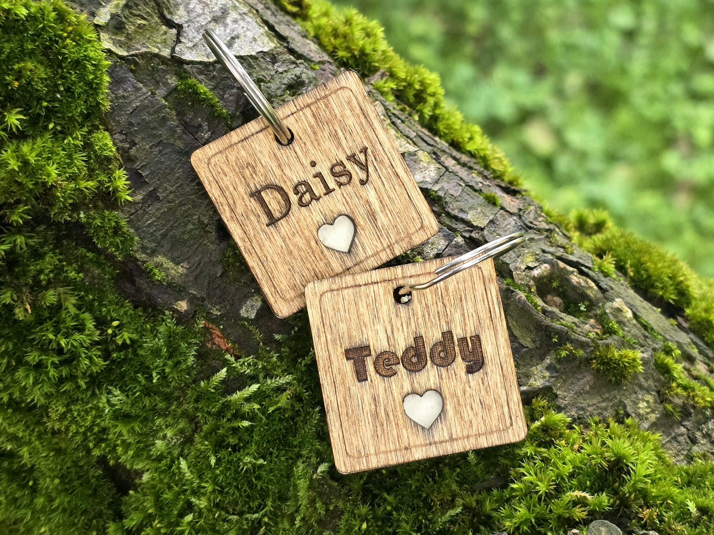 Wooden Square Dog Tag