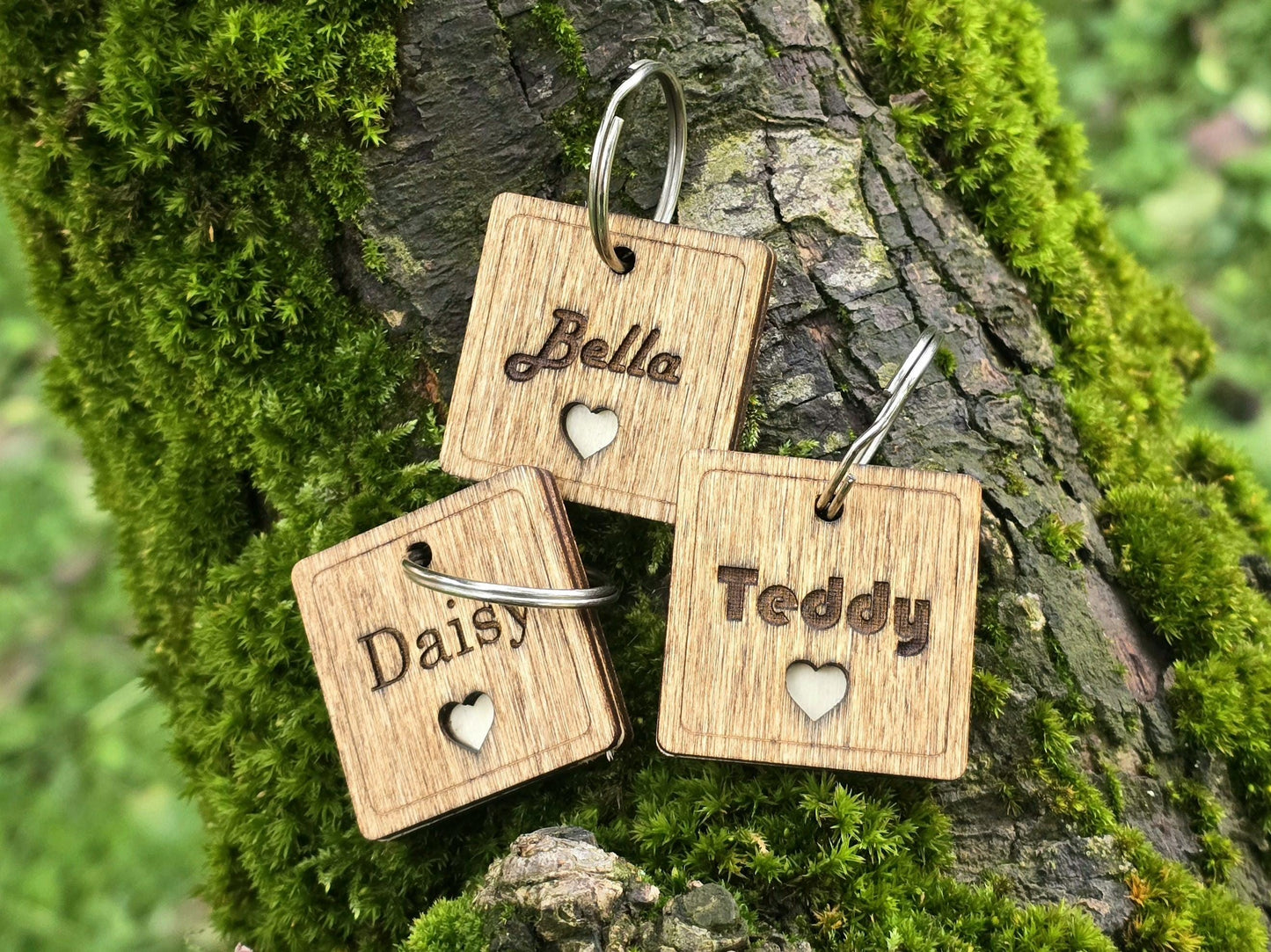 Wooden Square Dog Tag