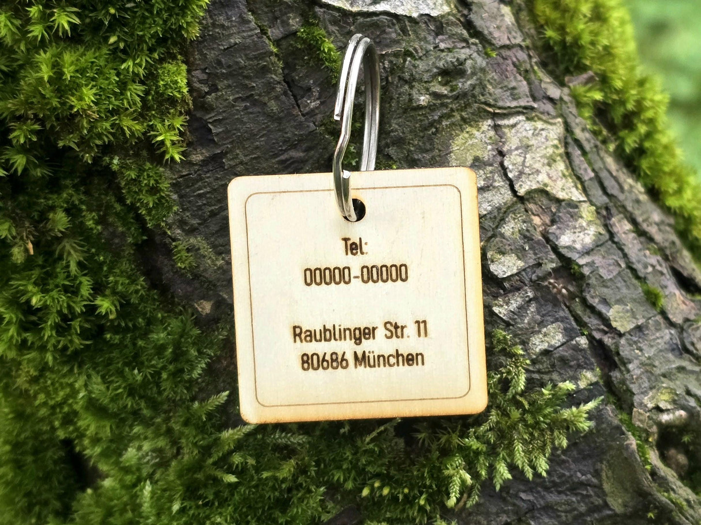 Wooden Square Dog Tag