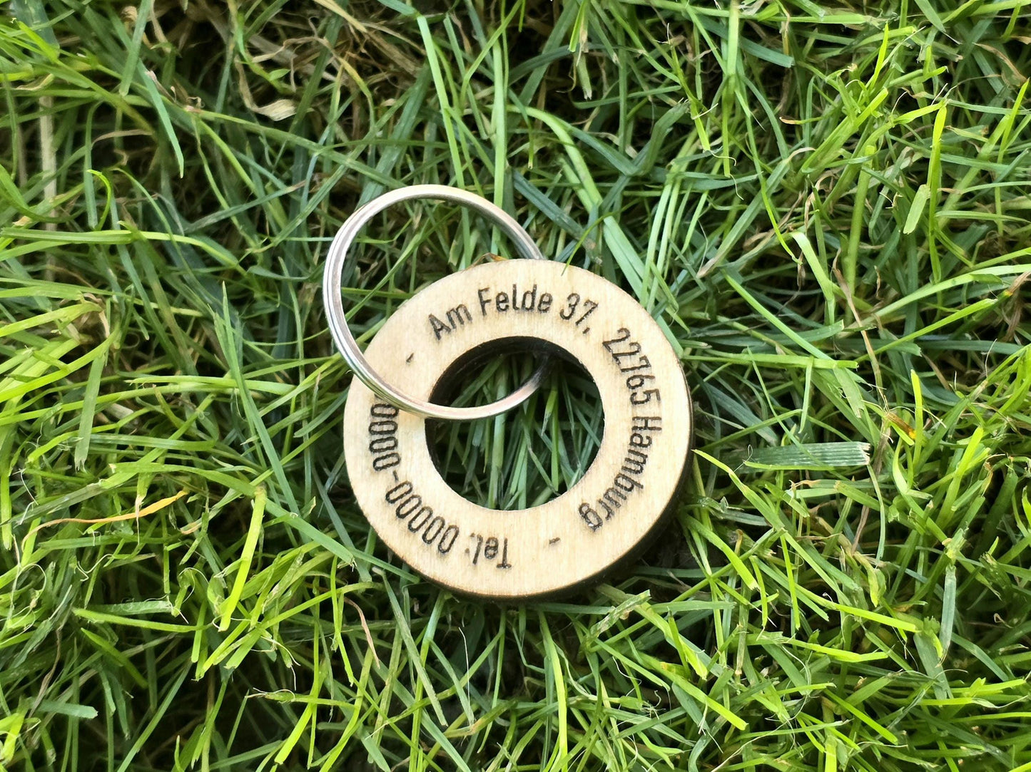 Personalized Wooden Ring Dog Tag