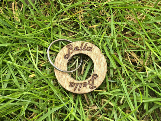 Wooden Ring Pet ID Tag