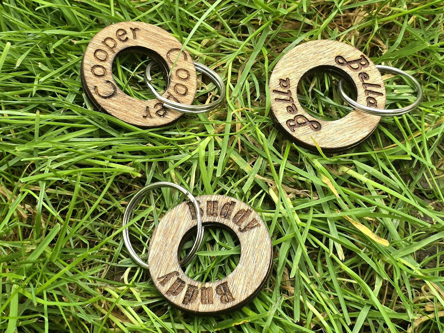 Wooden Ring Pet ID Tag