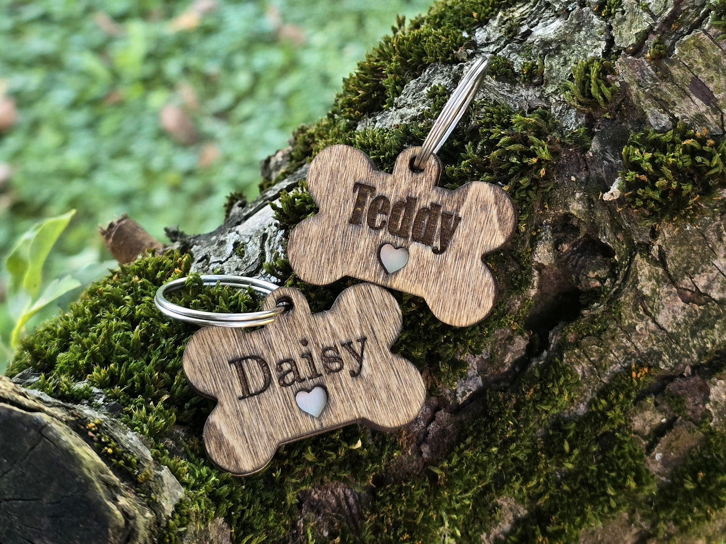 Wooden Bone Pet Tag