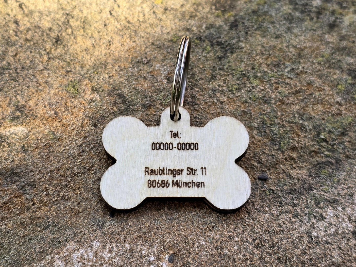 Wooden Bone Pet Tag