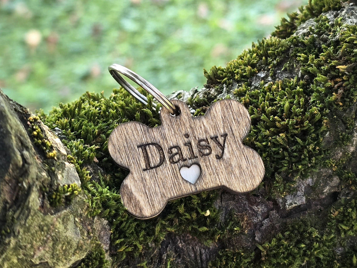 Personalized Wooden Bone Shaped Dog Tag