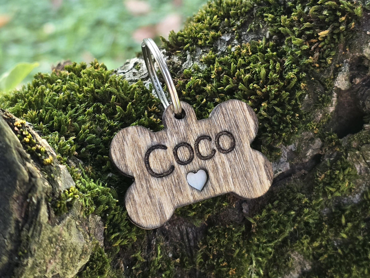 Personalized Wooden Bone Shaped Dog Tag