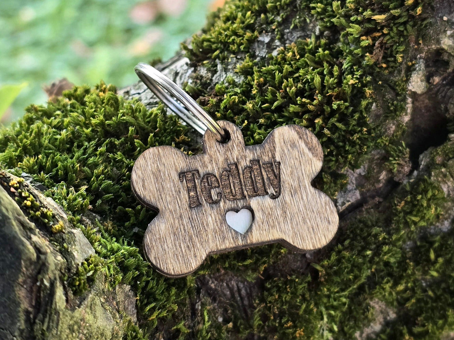 Personalized Wooden Bone Shaped Dog Tag