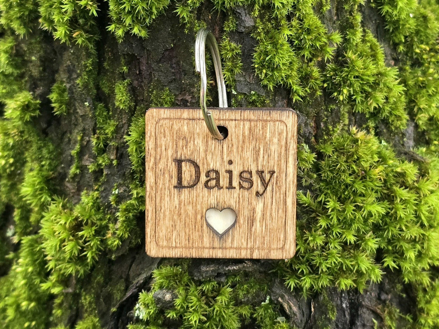 Wooden Square Dog Tag