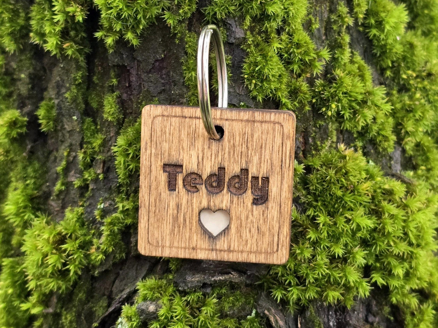 Wooden Square Dog Tag