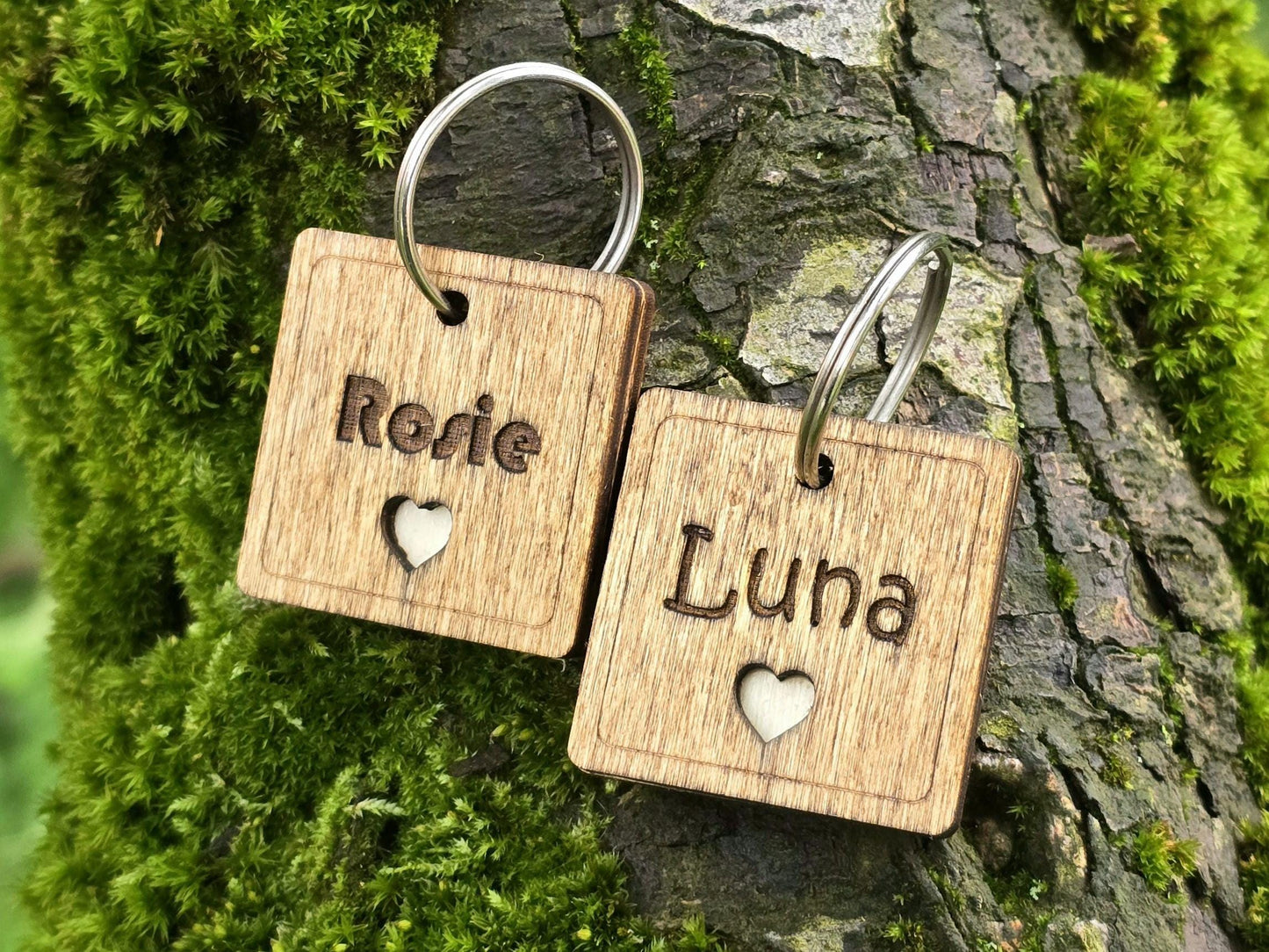 Wooden Square Dog Tag