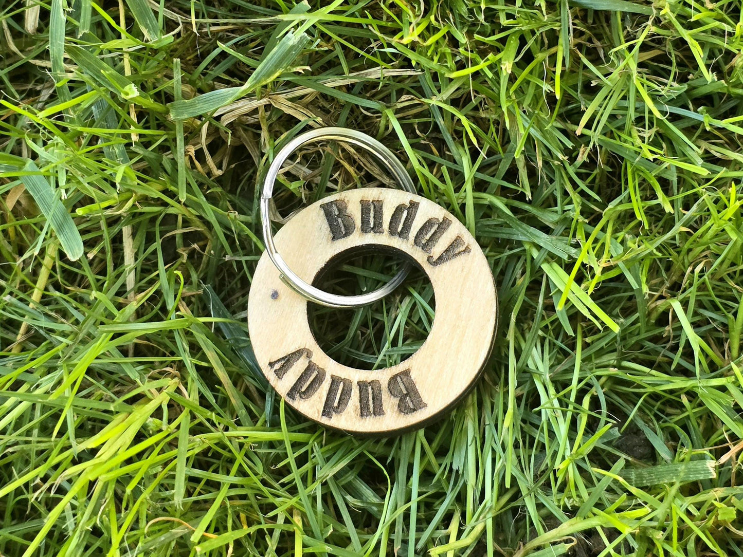 Personalized Wooden Ring Dog Tag