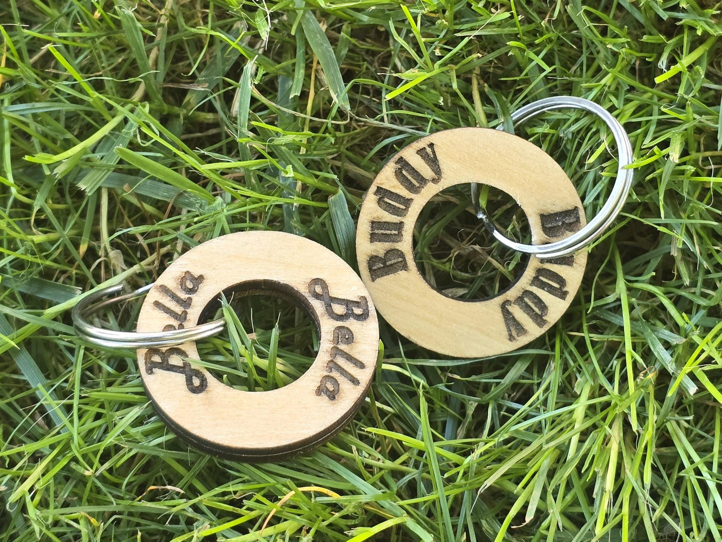 Personalized Wooden Ring Dog Tag