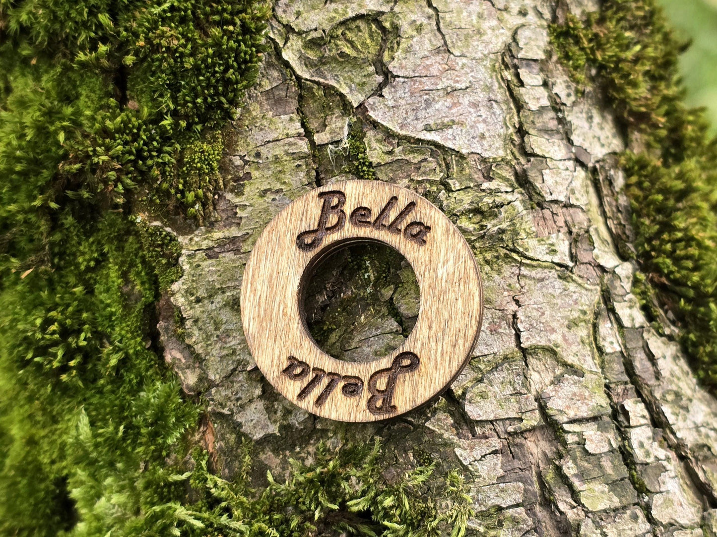 Wooden Ring Pet ID Tag