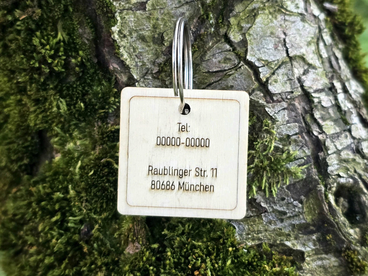 Square Wooden Pet Tag